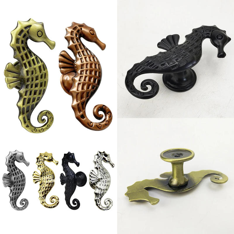 Description Picture 3 of itemSingle Hole Zinc Alloy Handle Pull Zinc Alloy Seahorse Animal Zinc Alloy Handle Cabinet Handle Creative Handles