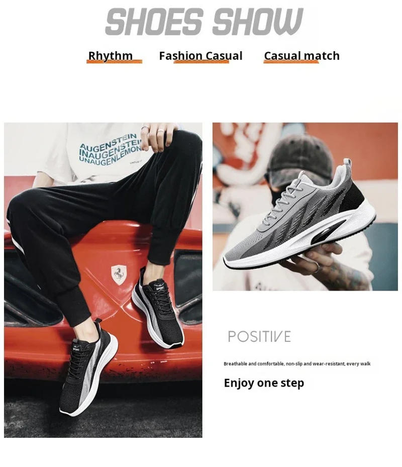 Description Picture 5 of itemMen Sport Lightweight Running Sneakers Casual Breathable Shoes Non-slip Comfortable White Big Size