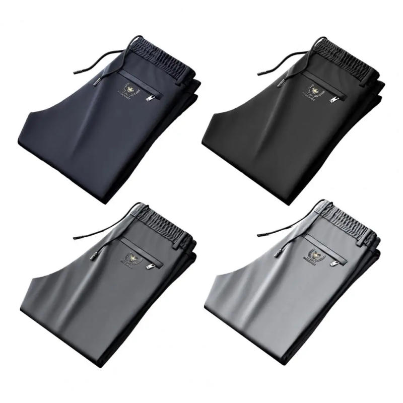 Description Picture 5 of itemMen Adjustable Waist Pants Casual Everyday Men Pants Breathable Solid Color Men's Sweatpants with Drawstring Waist for Daily