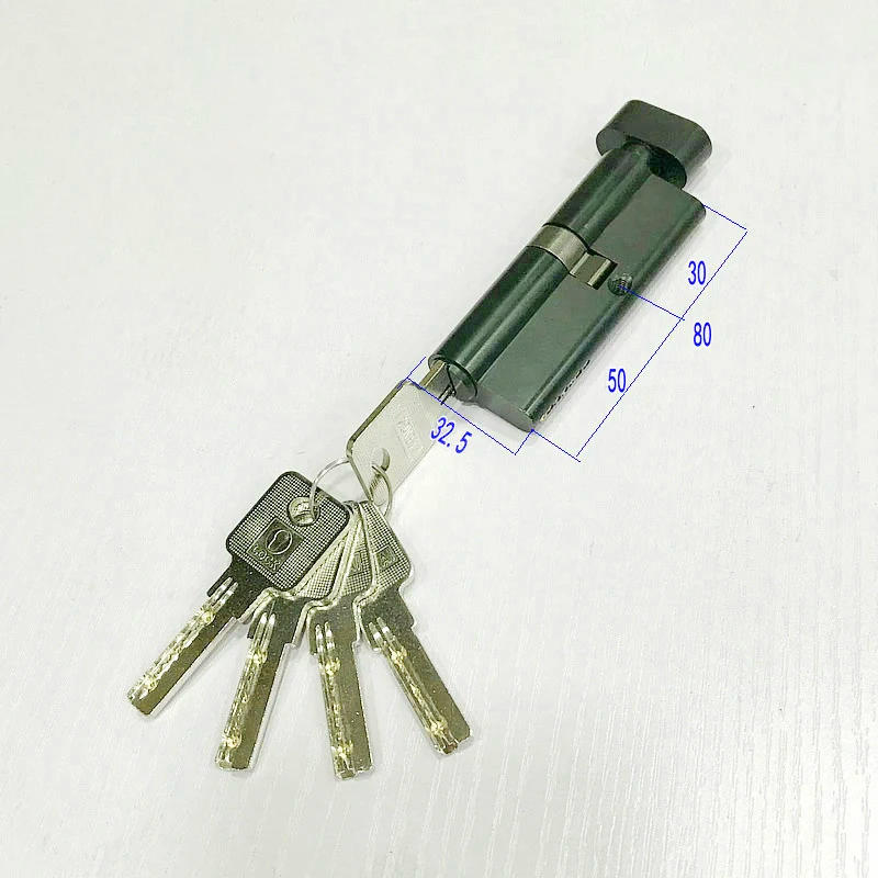 Description Picture 5 of itemBlack Custom Cylinder Open Lock Door Window  Security  80/85mm Cylinder  Living Room  Lock Handle Customized  Brass Key