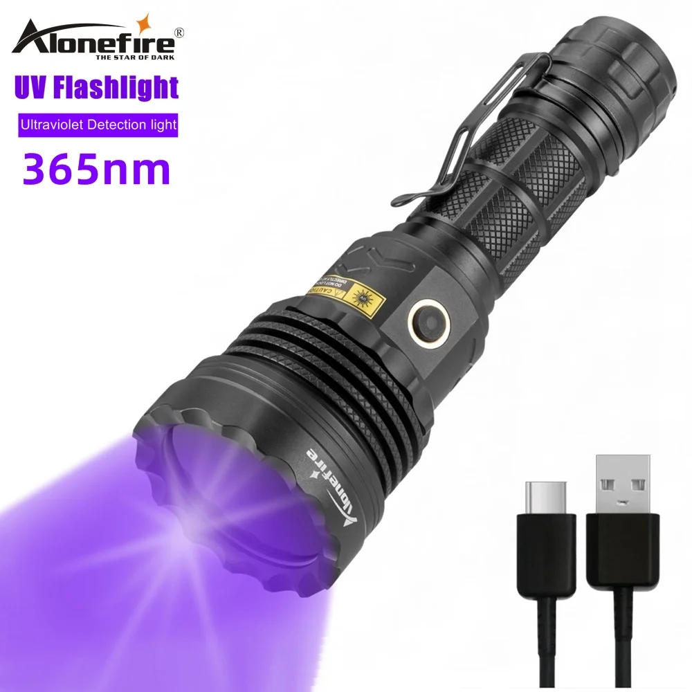 Description Picture 2 of itemAlonefire SV52 365 LED UV Flashlight Ultraviolet Torch By 26650 Battery for Urine Detector Cat Pet Stains Scorpion Currency
