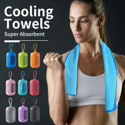 Portable Mini Silica Gel Set Cold Towel Quick Drying Breathable Chilly Sweat Absorption Sports Cooling Towel Running Yoga Gym