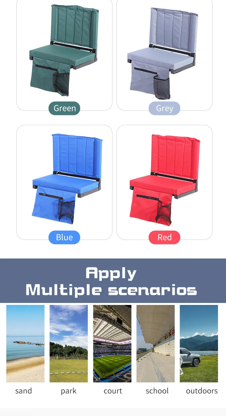 Description Picture 5 of itemIN STOCK Outdoor Stadium Stand Portable Folding Camping Backrest Foldable Watching Chair