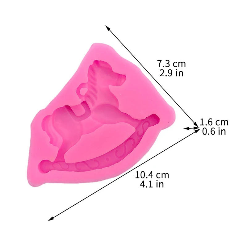 Description Picture 2 of itemRocking Horse Silicone Mold Horse Shape Aromatherapy Candle Car Pendant Desktop Decoration DIY Plaster Clay Drop Glue Handmade