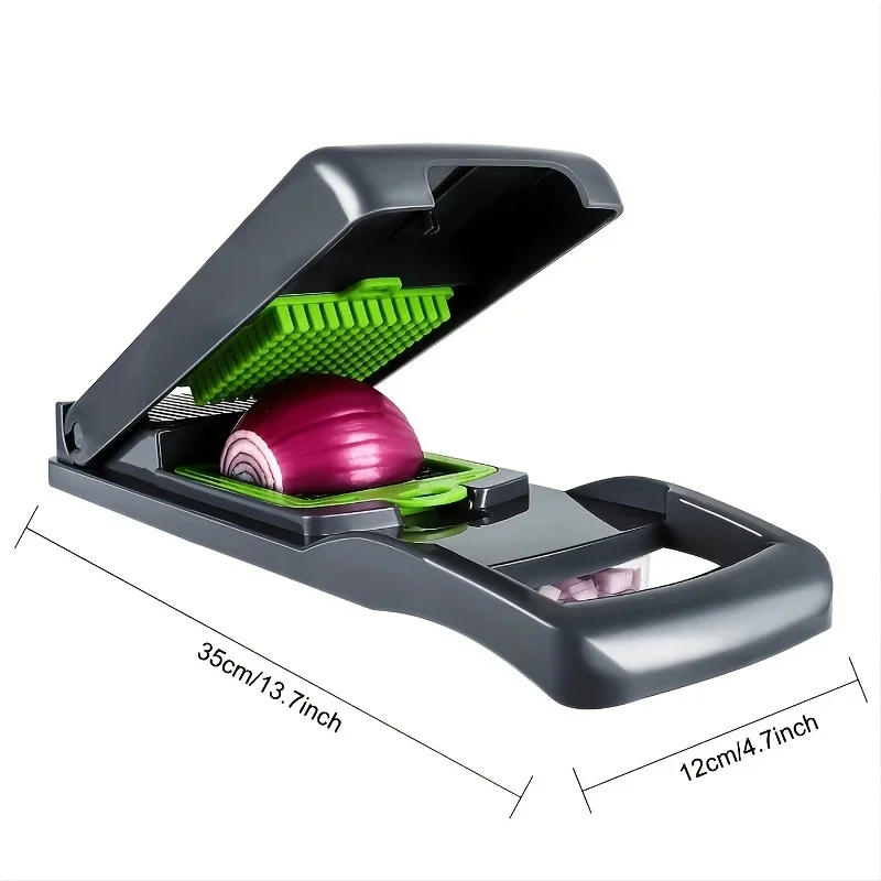 Description Picture 3 of item14pcs/Set Vegetable Chopper Multifunctional Fruit Slicer Manual Food Grater Cutter With Container Mincer Chopper Kitchen Stuff