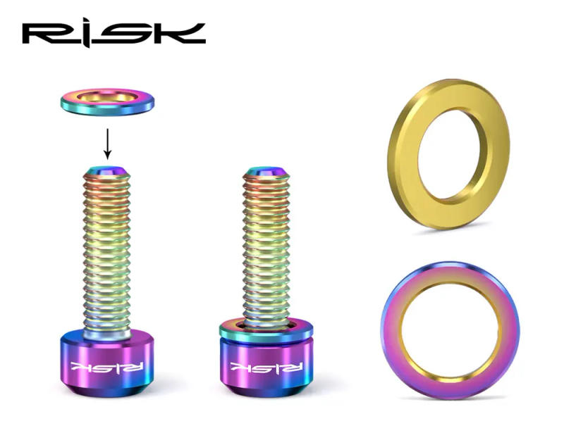 Description Picture 4 of itemRisk 10pcs Titanium Alloy Washer M5 M6 Spacer for MTB Road Bicycle Stem Disc Brake Seat Crank Calipers Bike Gasket Repair Parts