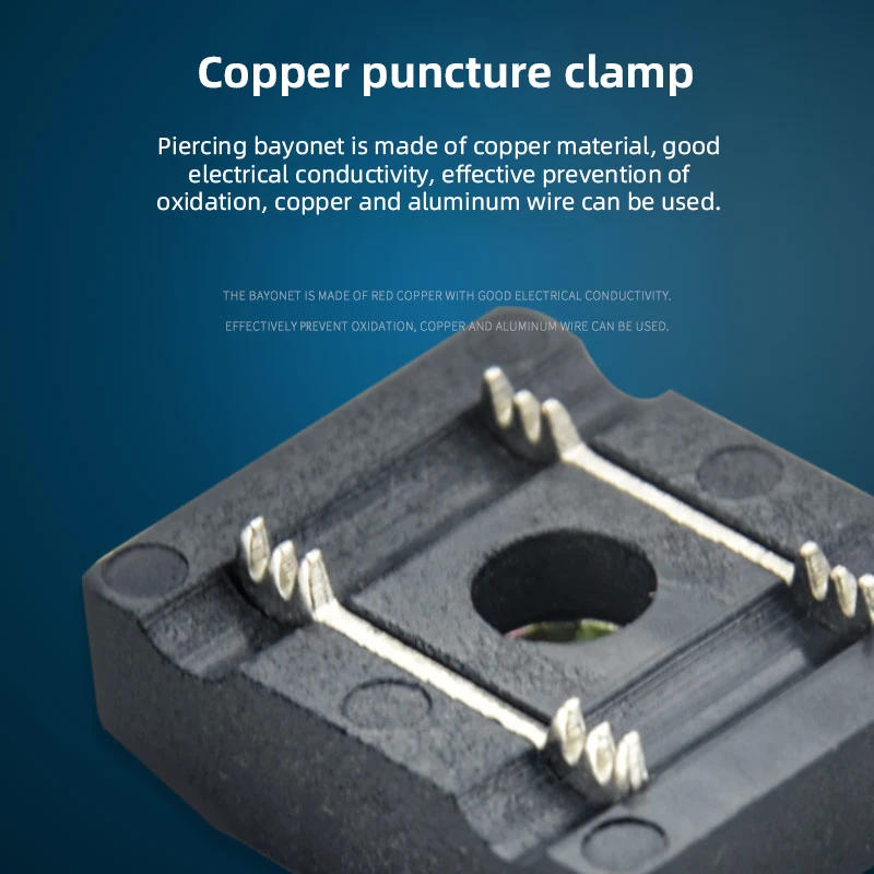 Description Picture 3 of item50A Insulated Puncture Wire Clip 400V Break-proof T-shaped Terminal Splitter Wire Clamp Connector Suit for 0.75-6 Square Wire