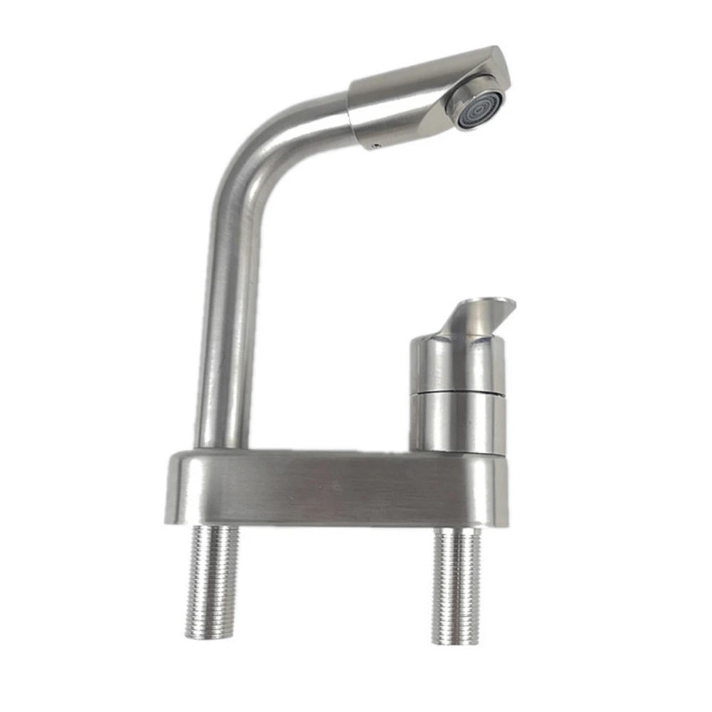 Description Picture 5 of itemBathroom Faucet  Stainless Steel Basin Faucet Sink Faucet Tap Cold Hot Mixer Tap 2 Holes Single Handle Tap Bathroom Accessorie