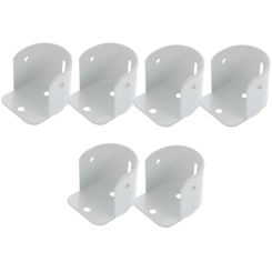 6 Pcs Curtain Poles Flange Seat Closet Bracket Holder Tension Rod Bar Counter Heavy 400X300X300CM Shower White Holders