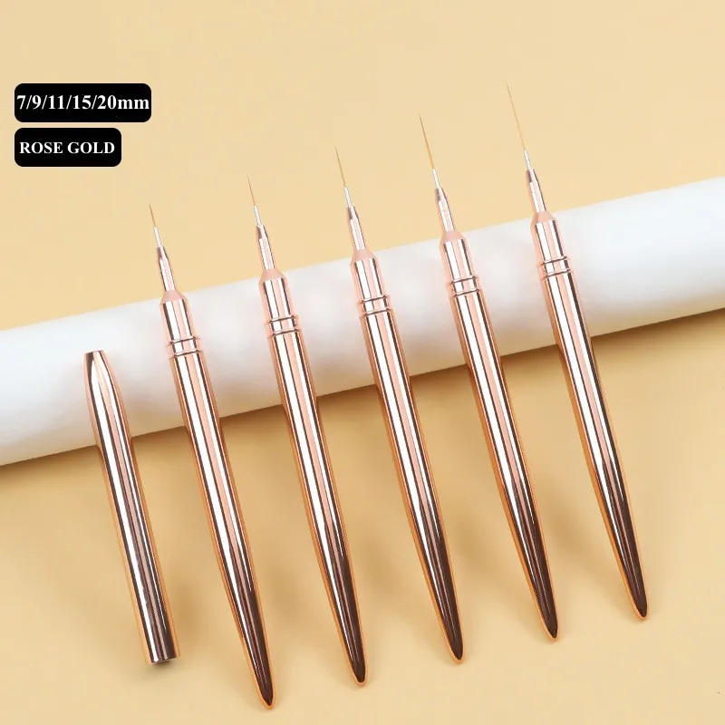 Description Picture 2 of item7/9/11/15/20mm Rose gold Nail Liner Brush French Stripe Painting Tools Nail Drawing Pen