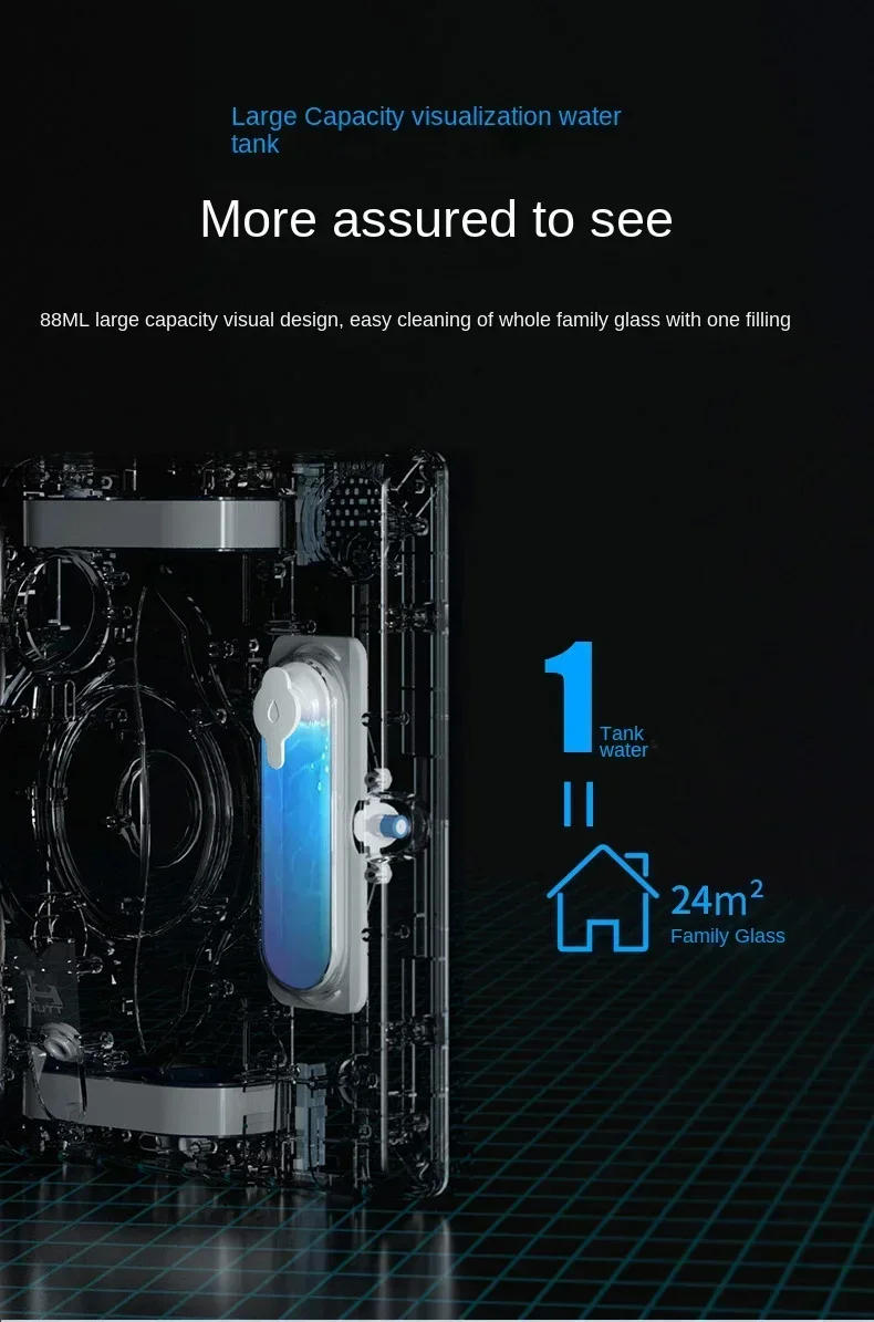 Description Picture 3 of itemNew Global Version Hutt W8 Window Cleaner Robot For Home Auto Fast Smart Planned Electric Window Cleaning Washer Vacuum Cleaner