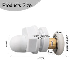 Shower Wheels Shower Door Rollers Quick Release Type Steam Cabin Enclosures Wheel Diameter: 19mm 15-17 Hole Size