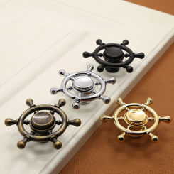 Zinc alloy fingertip gyro handle wardrobe drawer cabinet door rotating art single hole children cartoon furniture handle