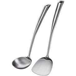 Luxury LFGB Certificate 304 Stainless Steel Family Scraper Stir Frying Spatula Serving Spoon Kitchen Cooking Baking Turner