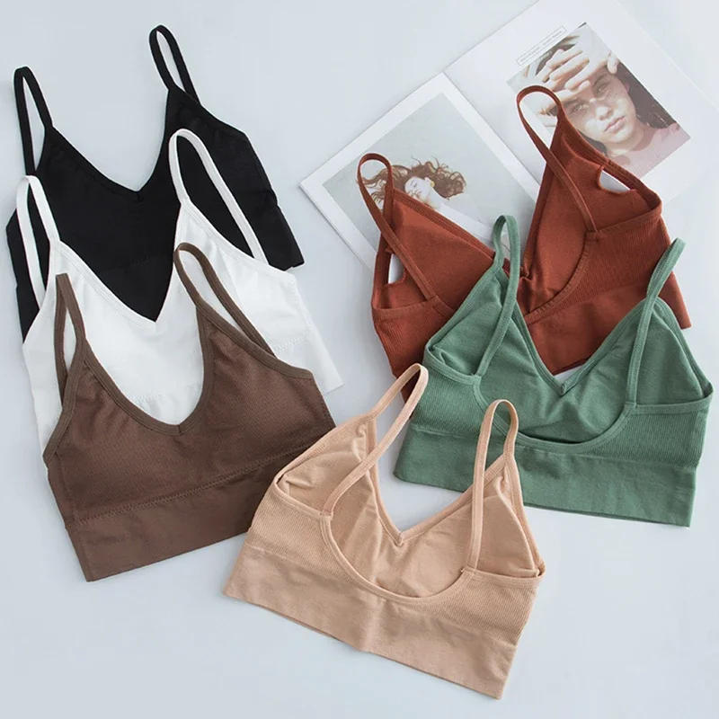 Description Picture 4 of itemWomen Sexy Crop Tops Bra Tube Top Female Streetwear Sleeveless Seamless Sports Bra Crop Camis Top Tee Bandeau Top Basic Tank