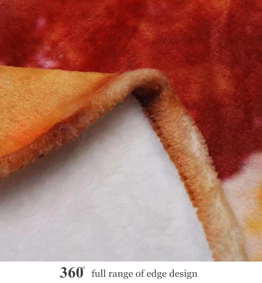 Description Picture 6 of itemSoft and Warm Cozy Flannel Tortilla Pizza Blanket, Round Shape Wool Sofa Plaid Plush Bedspread Sheet, Winter Throw Blankets