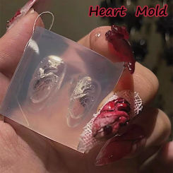 1pc Skull Heart  3D Acrylic Mold Nail Art Decorations  Nails DIY Design Silicone Decorated Halloween Templates Nails  Mold