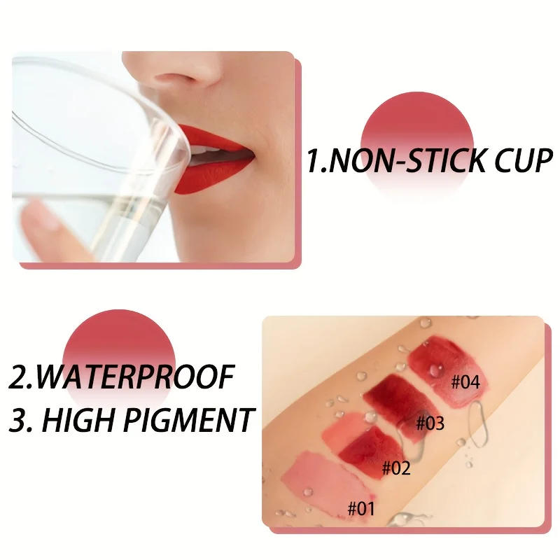 Description Picture 3 of itemQICY Tattoo Lip Gloss Peel-Off Long-Lasting Moisturizing Liquid Lipstick with Waterproof Non-stick Cup Glossy Finish Nourishing