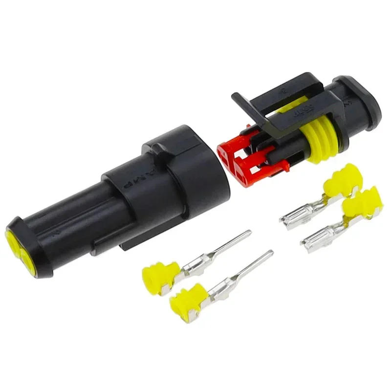 Description Picture 4 of itemPromotion! 10 Kit 2 Pin Way Waterproof Electrical Wire Connector Plug 1.5mm Terminals 2Pin HID Plug Auto Xenon lamp Plug