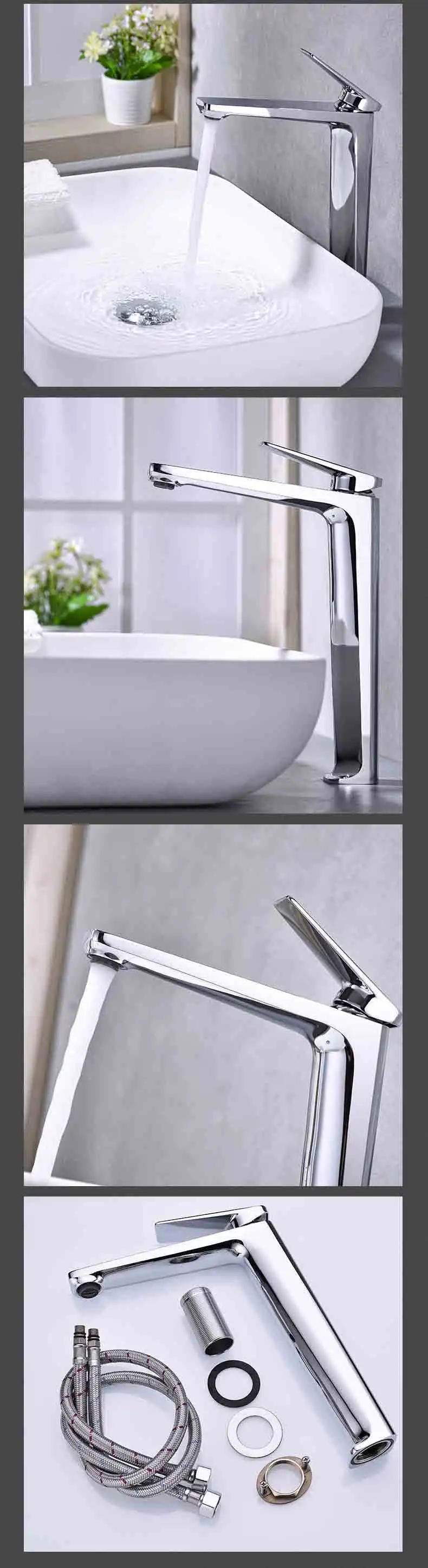 Description Picture 5 of itemModern Fashion Design Brushed Gold Countertop Basin Sink Faucet Hot & Cold Water Mixer Metal Tap Bathroom Decorating Accessories