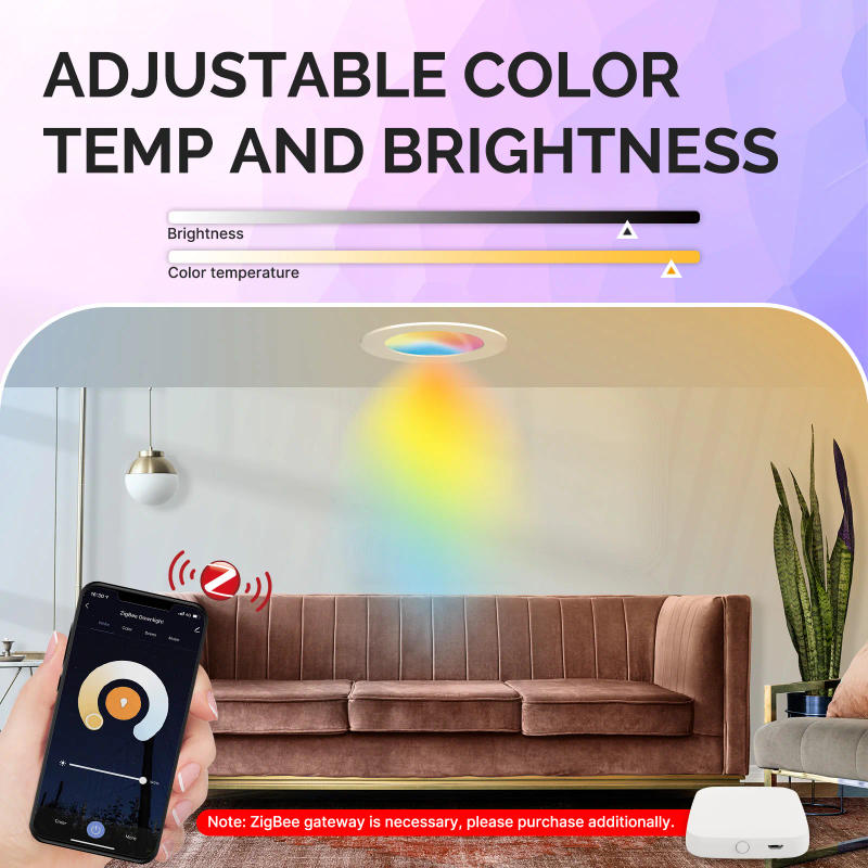Description Picture 4 of itemMOES ZigBee Downlight Tuya Thin Dimming Spot Lamp 6W RGB Change Warm Cool Light Work with Alexa Google Home Smart Life In Party