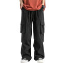 Men Daily Trousers Men Elastic Waist Pants Men's Quick Dry Cargo Pants with Wide Leg Multi Pockets for Gym Training Outdoor