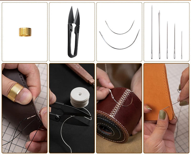 Description Picture 4 of itemWUTA Leather Hand Sewing Repair Kit Easy Side Threading Needle Curved Sewing Needles Furniture Sofa Repair Tools Waxed Thread