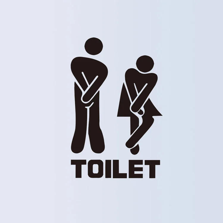 Description Picture 4 of item2Pcs Creative Funny Toilet Wall/Door Stickers Bathroom Decoration Vinyl Home Decor Decals Waterproof Poster Wallpaper On Wall