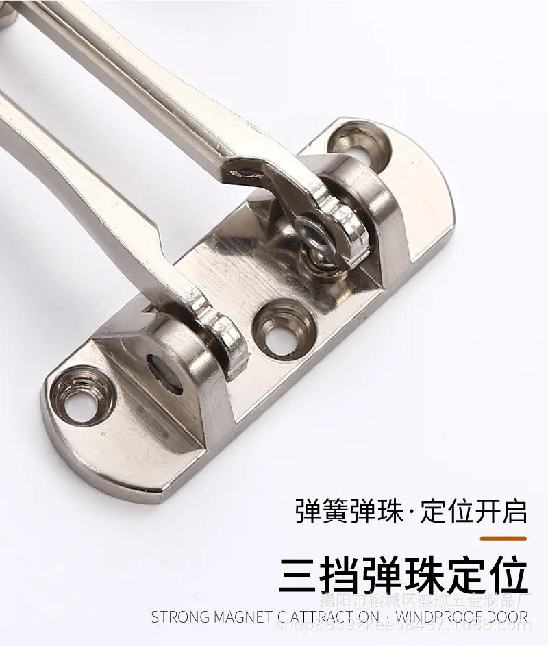 Description Picture 6 of item1pc Home Anti-theft Door Buckle Bedroom Kids Room Door Lock Safety Chain Hotel Anti-lock Buckle Insurance Door Bolt