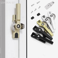 2pcs Aluminum Alloy Window Lock Left and Right Bidirectional Doors and Windows Handle Buckle Sliding Window Security Locks
