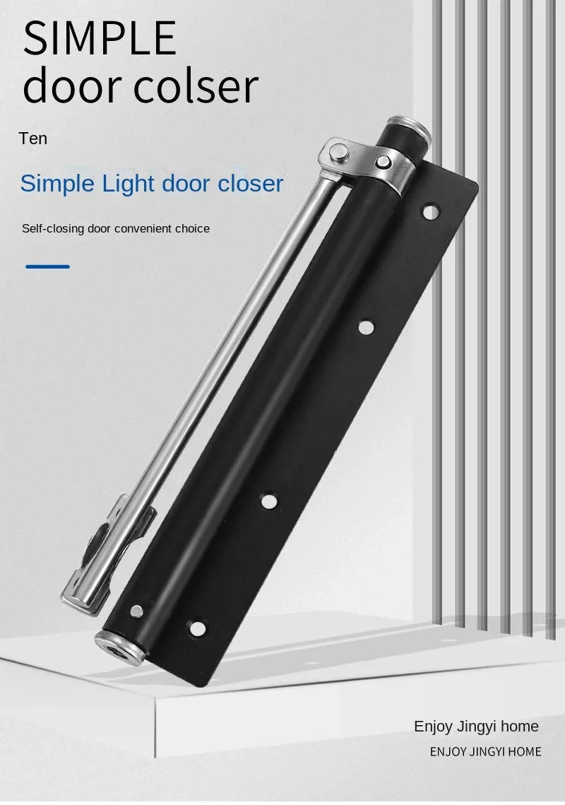 Description Picture 3 of itemAutomatic Door Closer Household Large Door Closer Simple Spring Mute Rebound Light Closer Invisible Door Hinge