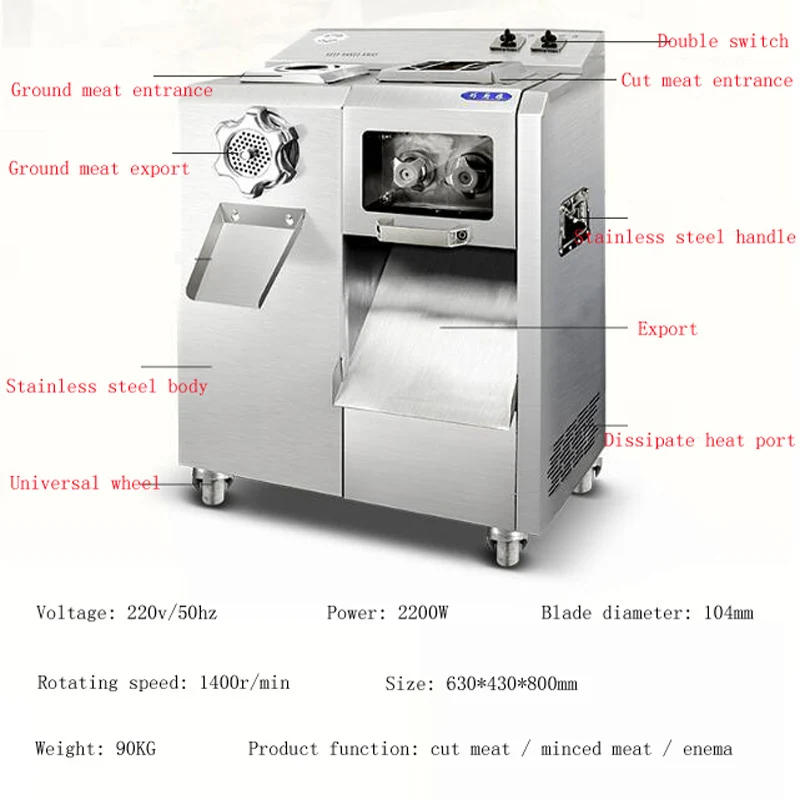 Description Picture 3 of itemBlade Electric Meat Slicer Cutting Machine Kitchen Chopper Vegetable Cutter for Beef Turkey Home Appliance Commercial