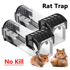 2Pcs Plastic Rat Trap Catching Mice Alive In A Cage Multi Type Pedal Reusable Mouse Catcher Indoor Outdoor Garden Mouse Trap