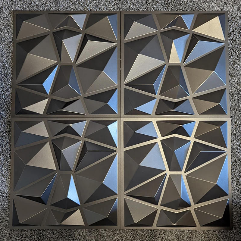 Description Picture 4 of item12 Pcs Super 3D Art Wall Panel PVC Waterproof renovation 3D wall sticker Tile Decor Diamond Design DIY Home Decor11.81''x11.81''