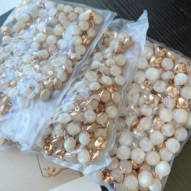 Description Picture 3 of item10pcs Pretty Shank Buttons 10mm Round Gold Color Metal Buttons Woman Clothes Accessories DIY Apparel Sewing Supplies