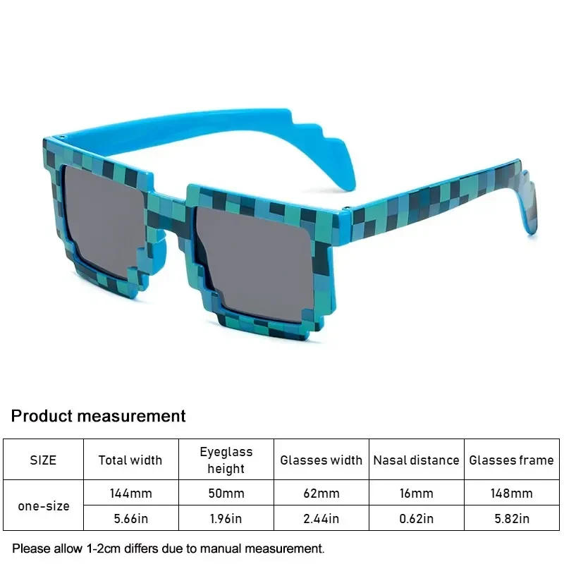 Description Picture 2 of itemHot 20 Styles Fashion Sunglasses Kids Cos Play Action Game Toy Minecrafter Square Glasses with EVA Case Toys for Children Gift