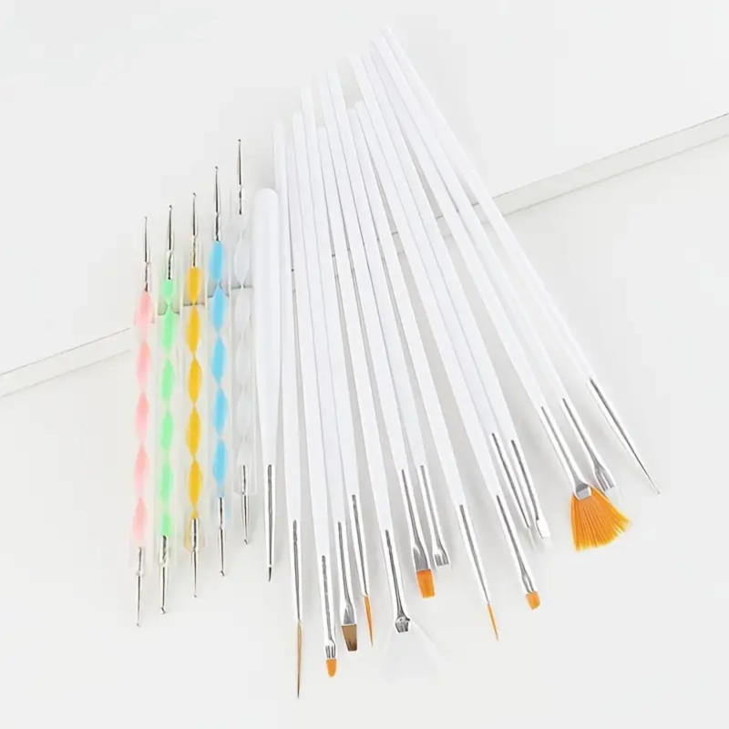 Description Picture 3 of item20Pcs Pro Nail Art Drawing Dotting Polish Makeup Pen Brushes Set Manicure Tool - Blending Foundation Powder Blush Concealers Hig