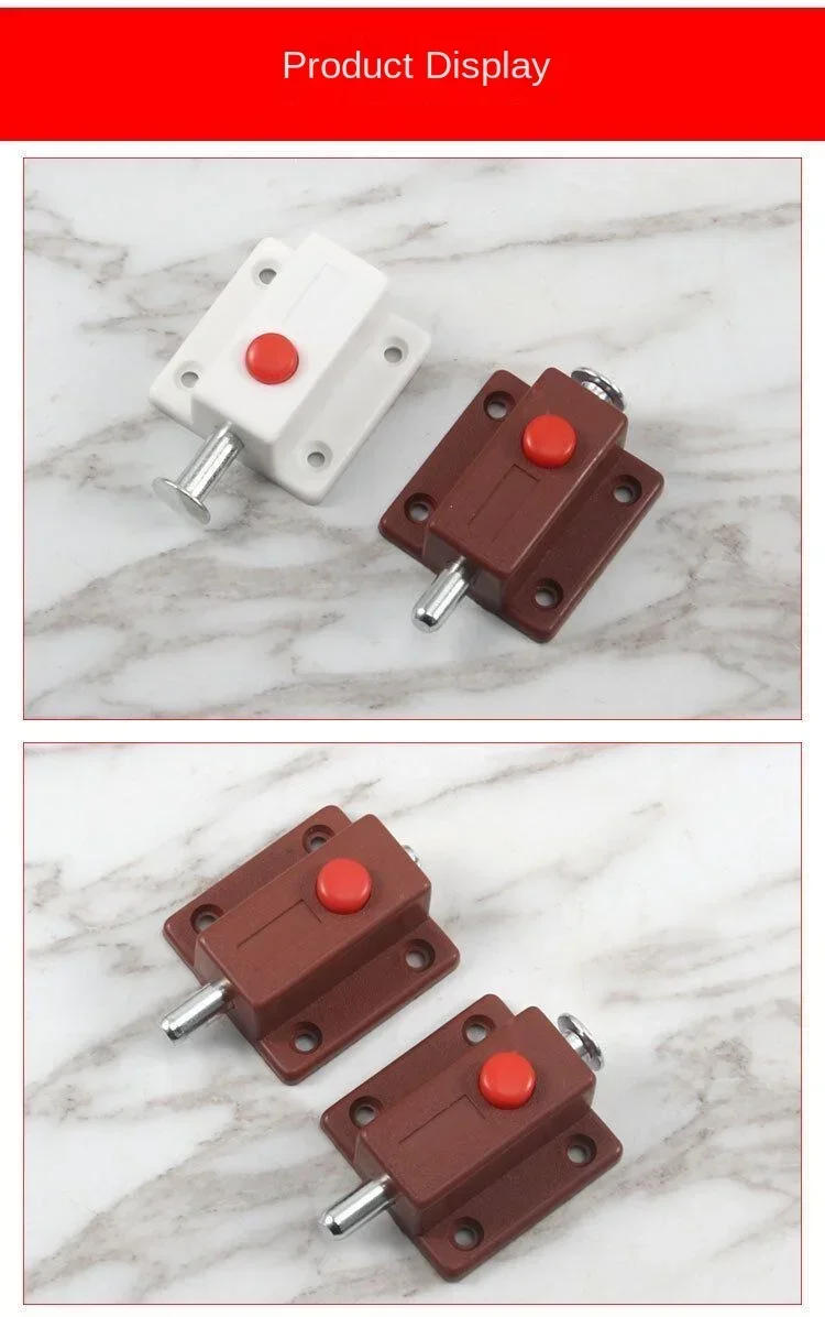 Description Picture 6 of item2pcs  DIY Furniture Hardware Cabinet Box Cupboard Slide Locker Home Door Bolts Latch Lock for Door Window Safety Bolt