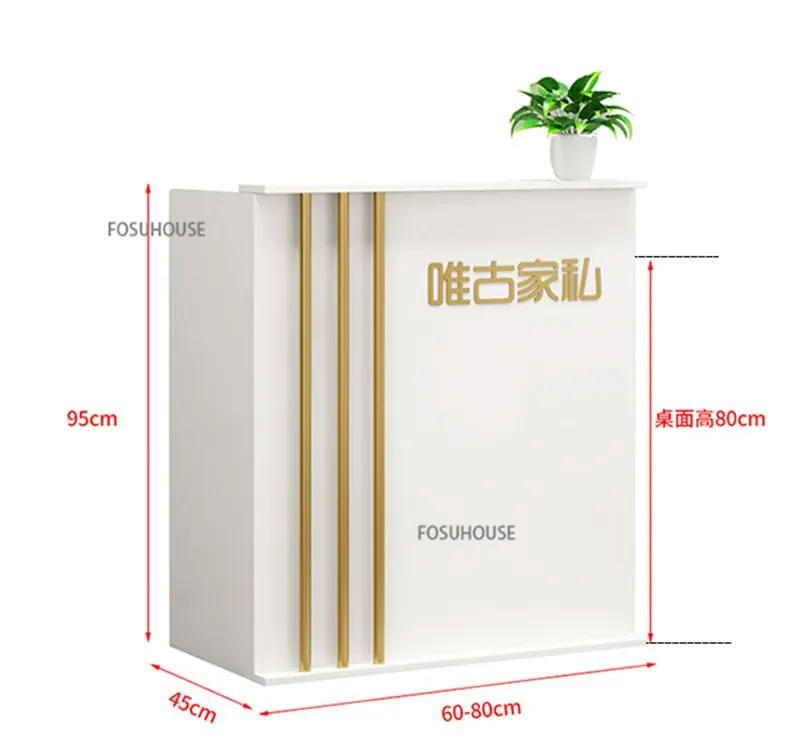 Description Picture 2 of itemNordic Reception Desk For Office Furniture Wood-based Panel Desks Creative Designer Clothing Store Checkout Counter Desk Table L