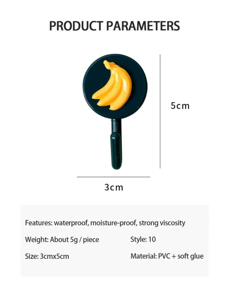 Description Picture 3 of item1/2/4PCS Cute Cartoon Strong Hook Self Adhesive Door Wall Hangers Storage Rack Key Holder Towel Hooks Home Organization Home