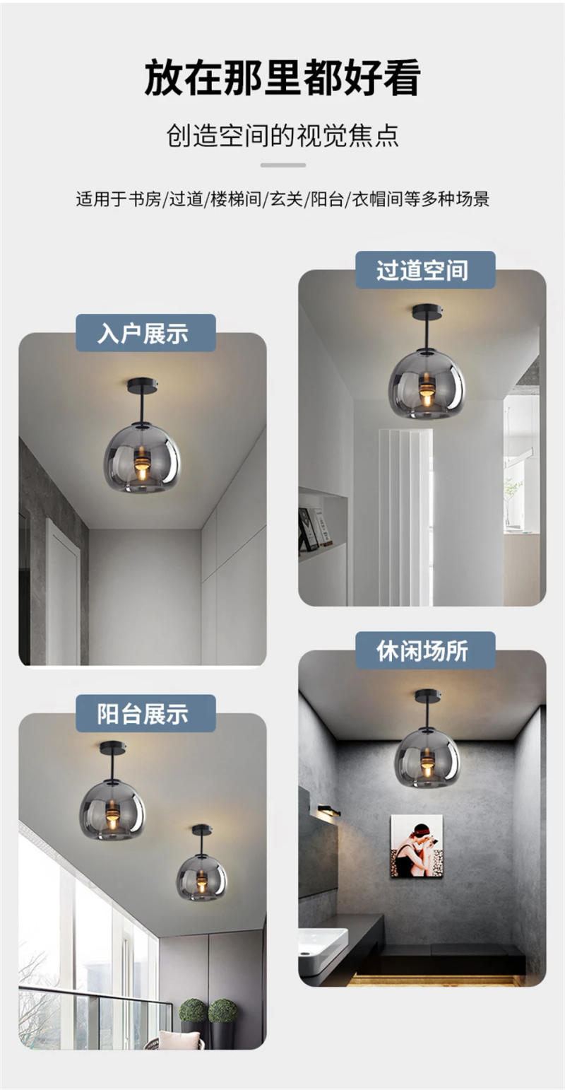 Description Picture 5 of itemLustre Glass Pendant Lamps Modern led Ceiling Pendant Lights Living Room Restaurant Foyer Corridor Home Decor Lighting Luminaria