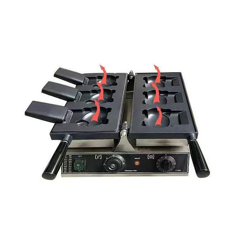 Description Picture 6 of item1800W Electric 3-Piece Waffle Machine – Cute Kitty Cartoon Cat Shape, Open Mouth, Taiyaki & Ice Cream Maker