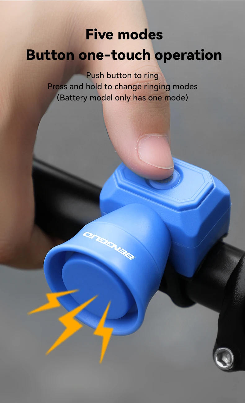 Description Picture 5 of itemNEW Bicycle Electronic Horn E-Bike Bell 120dB Loud Warning Sound CR2032 Battery IPX4 Waterproof Scooter Road Mountain Bike Horn