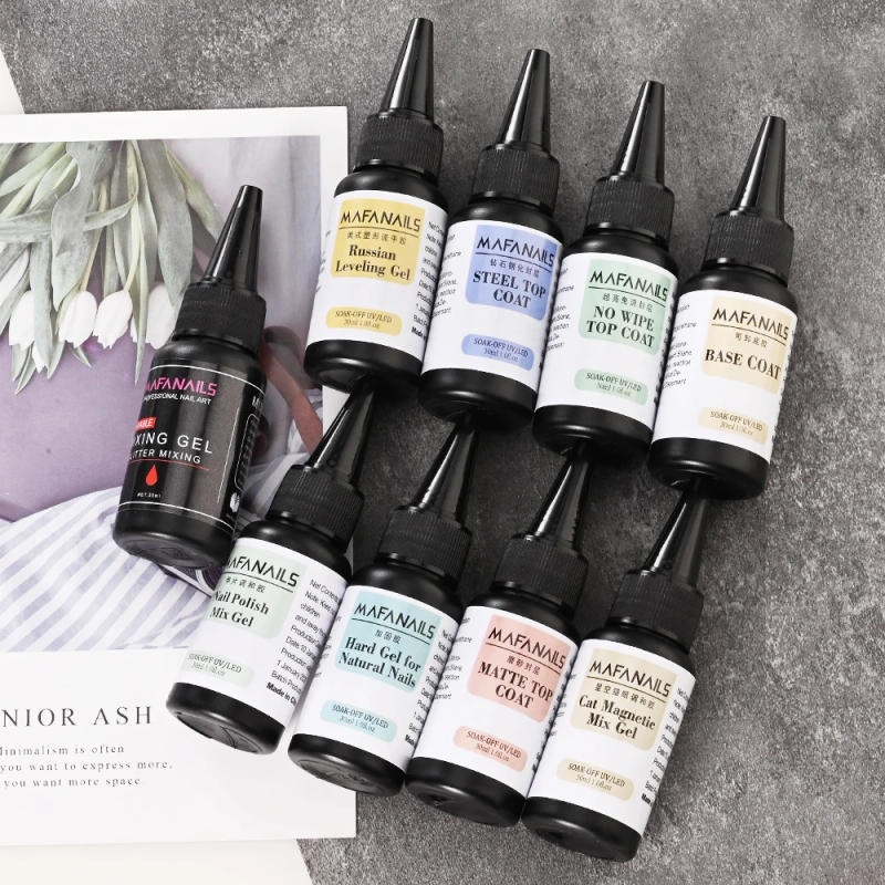 Description Picture 3 of item30ML No Wipe Gel Base Coat Top Toughen Top Coat Crystal Top Coat Reinforce Gel Russian Leveling Gel Multi-functional UV Nail Gel