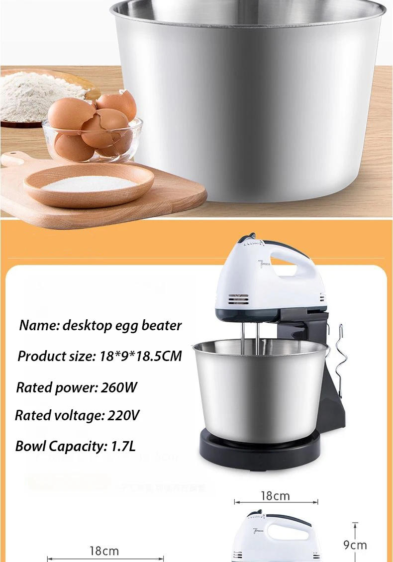 Description Picture 6 of itemKitchen Stand Food Mixers Kitchen Electric Food Blender Desktop Egg Whisk Cream Cake Dough Kneader Milk Frother Food Processor