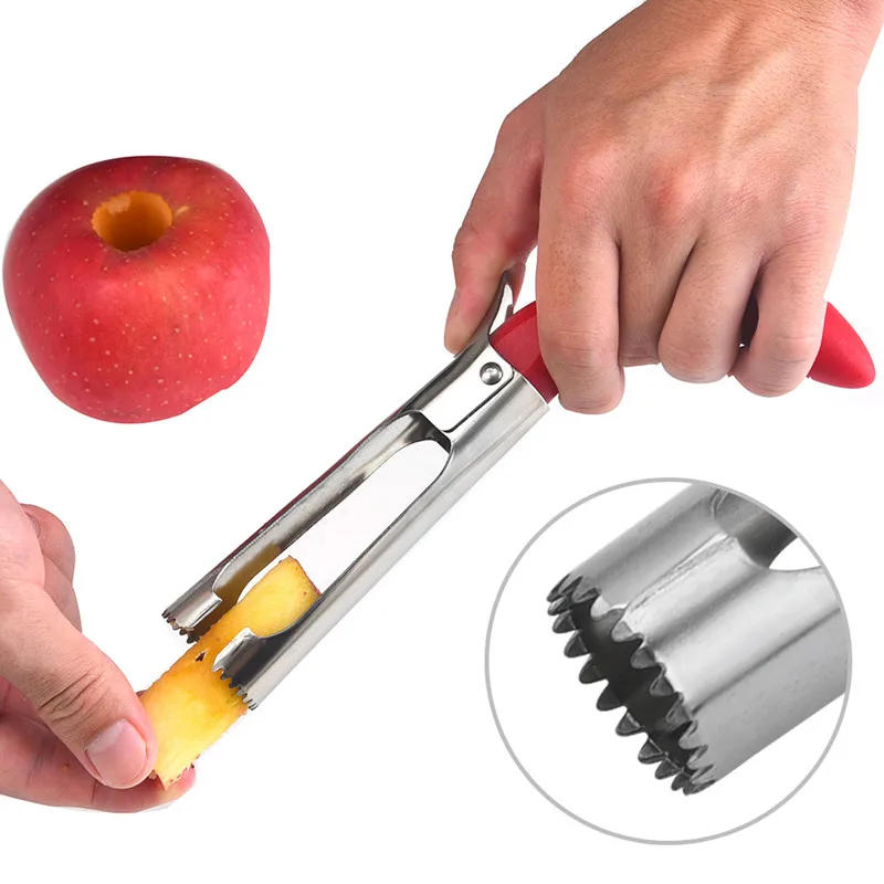 Description Picture 4 of itemStainless Steel Apple Core Removed Corer Fruit Core-Pulling Maker Pear Core Remover Fruit Vegetable Corers Tool Kitchen Gadgets