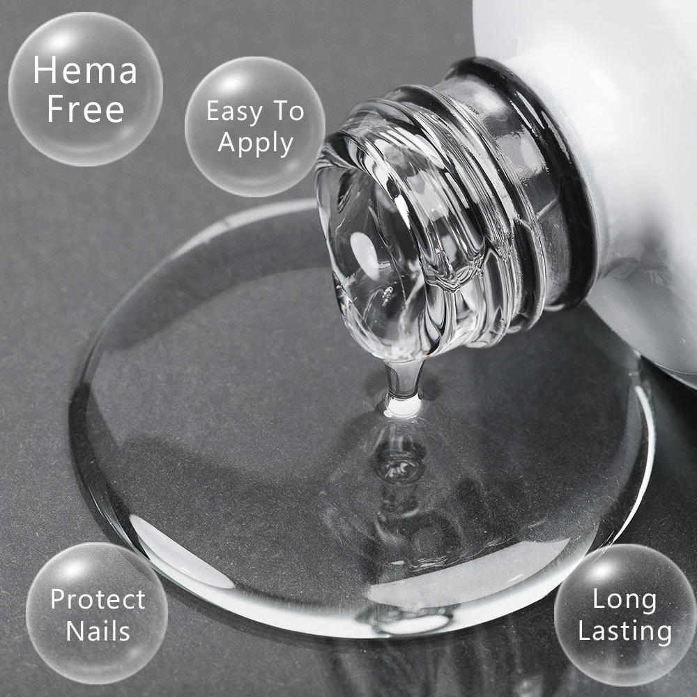 Description Picture 6 of itemPUENTE 15ML Hema Free Base Coat Crystal Top Coat Velvet Matte Top Coat Soak Off Function UV Nail Varnish For Sensitive Nails