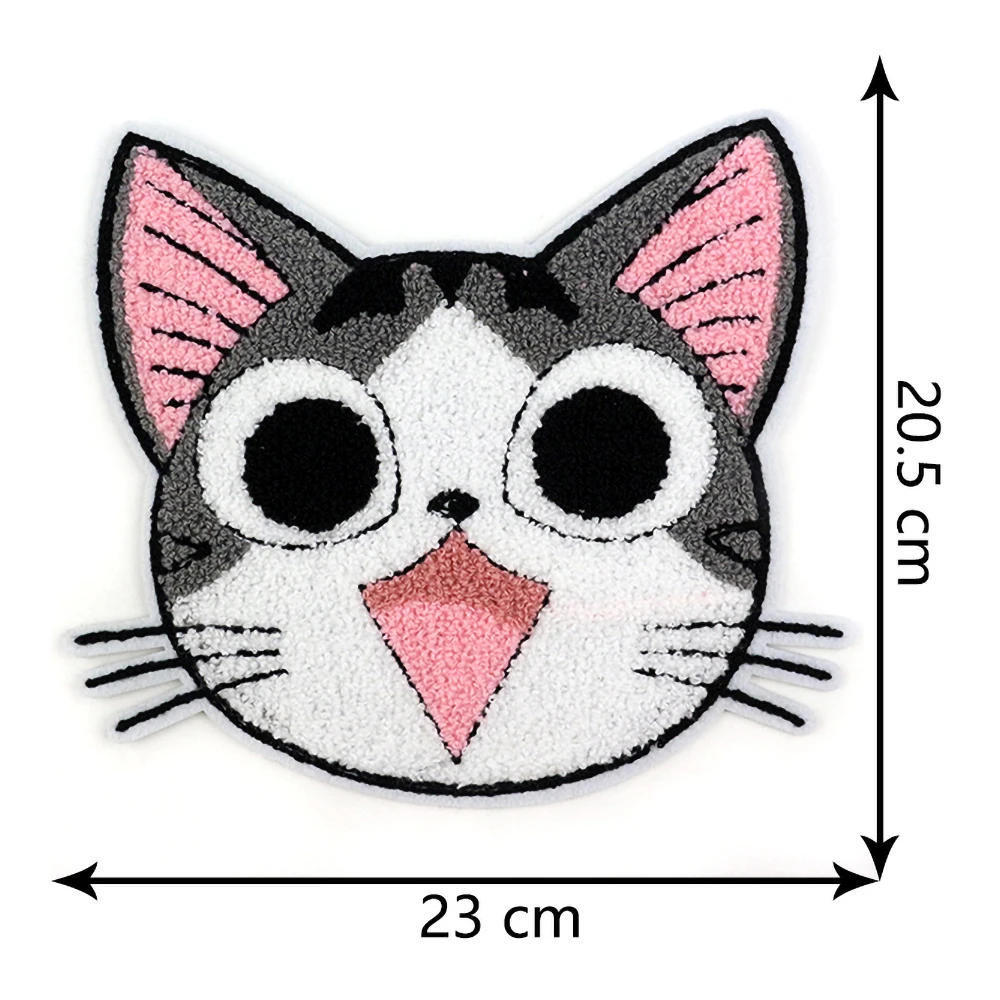 Description Picture 4 of itemFashion Cartoon Large Towel Embroidery Patch Cat Clothing Accessories Clothing Diy Decorative Cloth Applique