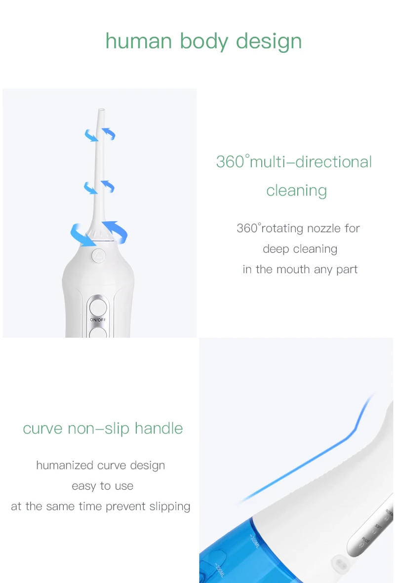 Description Picture 4 of itemCordless Water Dental Flosser for Teeth - 350ML Portable and Rechargeable Oral Irrigator with 4 Modes 2 Replaceable Tips - IPX7
