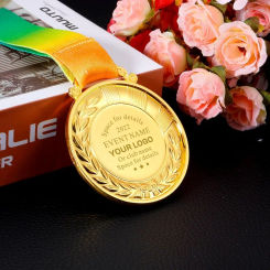 Gold Silver Bronze Metal Award Medal Free Customized Winner Trophies Award Football Encourage Badge Prizes for Sports Souvenir